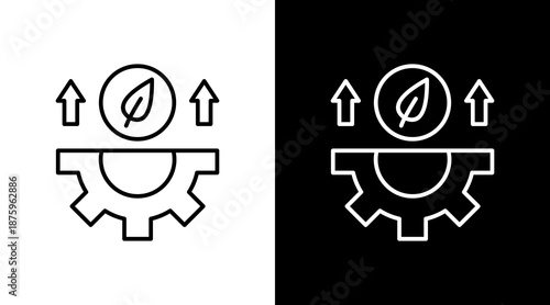 Sustainable Startup Outline White Icon Set Design