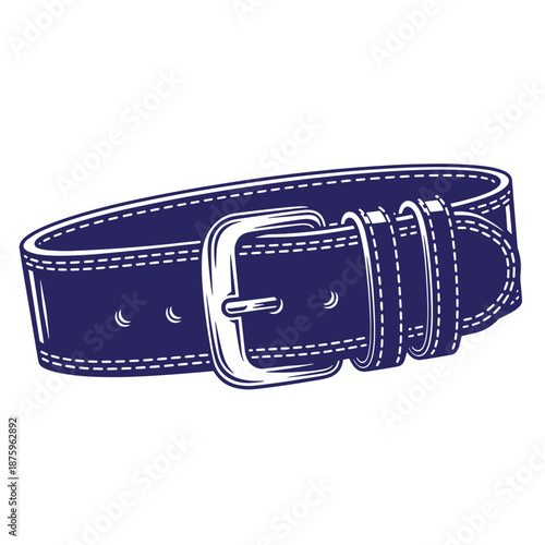 leather belt with metal buckle isolated on transparent background for fashion and accessories