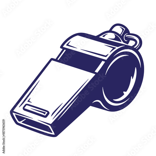 whistle icon illustration isolated on transparent background for sports and referee concept