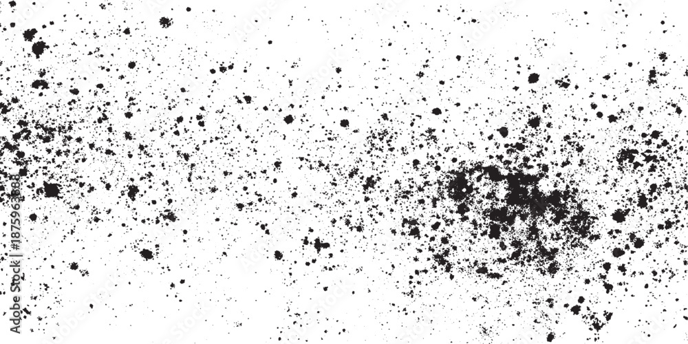 Obraz premium Black dust Ink Splatter Texture Grunge Abstract Background Design Distressed overlay texture, Abstract textured effect. Vector Illustration. Black isolated 