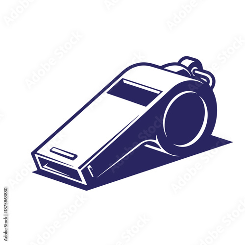 whistle illustration isolated on transparent background for sports and referee concept