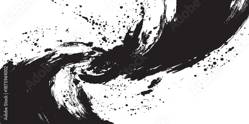 Dry paint stains brush stroke backgrounds set. Dirty artistic vector design elements, boxes,  Vector black paint ink brush stroke, line, texture, banner, background.
