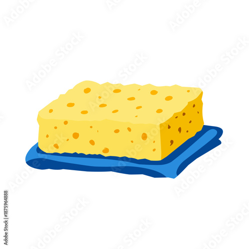 Cleaning Sponge in Flat Style for Dishwashing Tasks