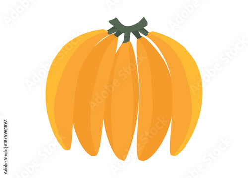 Banana bunch. Simple flat illustration.
