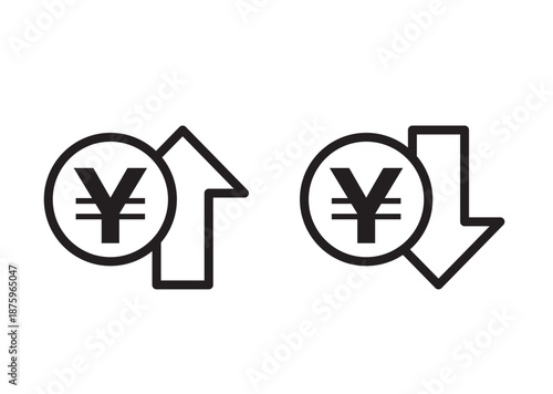 円の上昇下降アイコン