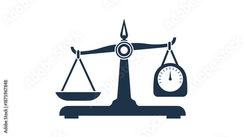 A scale balances a bowl against a clock, symbolizing the weight of time, in a simple illustration style.