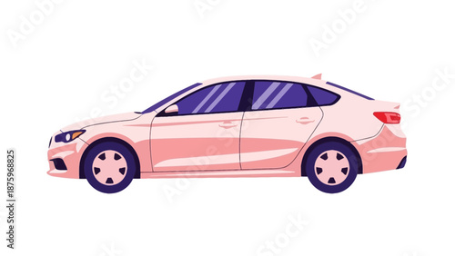 A sleek car illustration on a clean white background viewed from the side