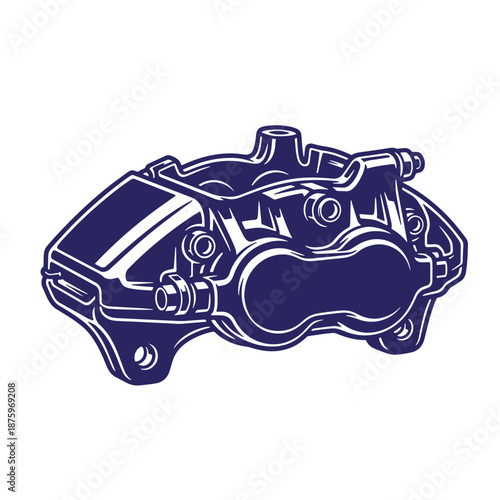 car brake caliper component illustration on transparent background