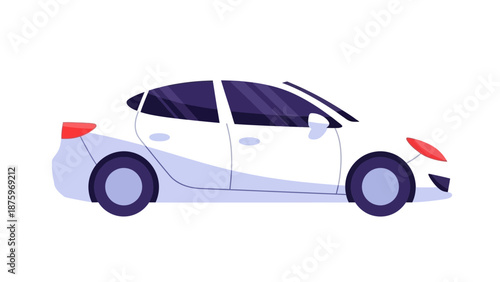 Illustration of a car viewed from the side on a white background