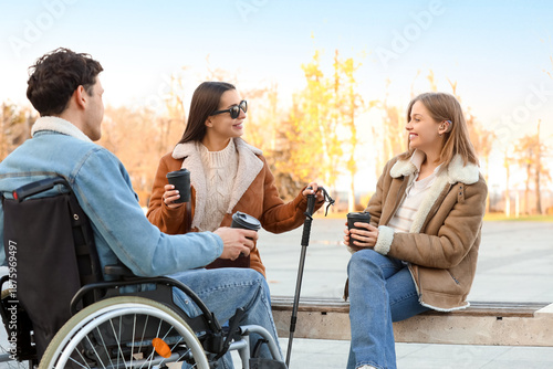 Blind young woman with her ...