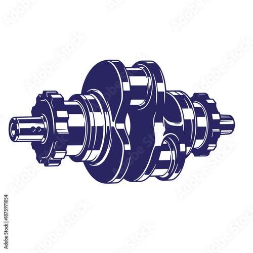 Crankshaft engine component mechanical part for machinery and automotive industry
