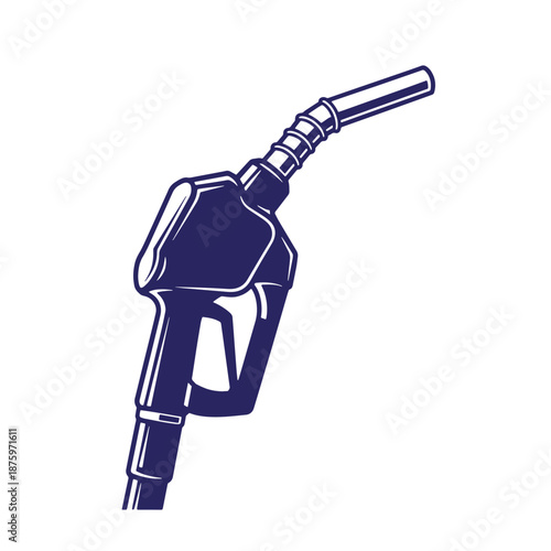 Fuel nozzle illustration isolated on transparent background for energy and transportation themes