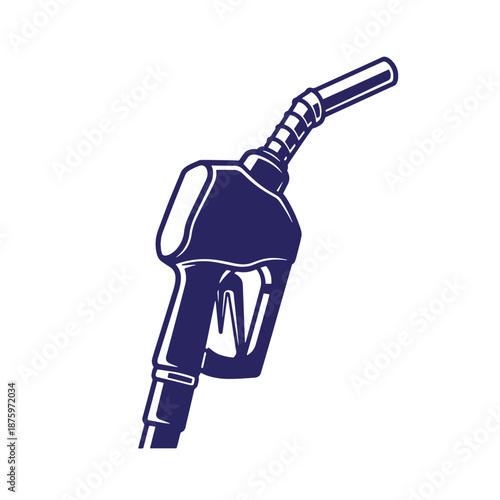 Fuel pump nozzle illustration isolated on transparent background for automotive and energy themes