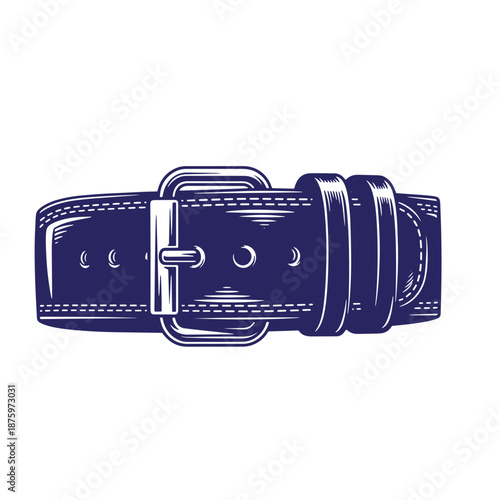 leather belt with metal buckle isolated on transparent background