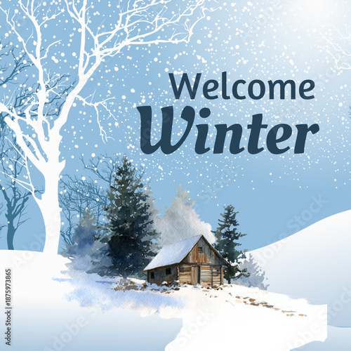 Winter sale commercial promotional banner with snowflakes. Blue vector illustration background for seasonal sale promotion