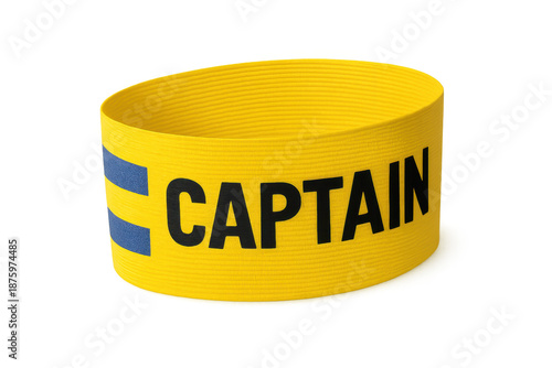 Yellow captain armband for sports team leadership concept