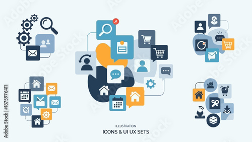 Modern UI UX icons and symbols for digital design