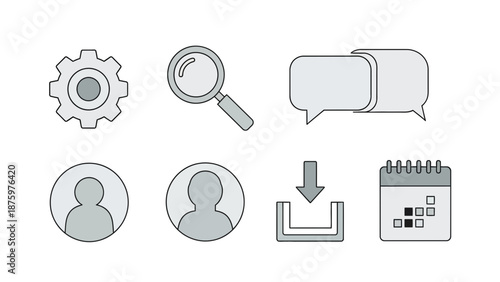 Business communication and organization icons set
