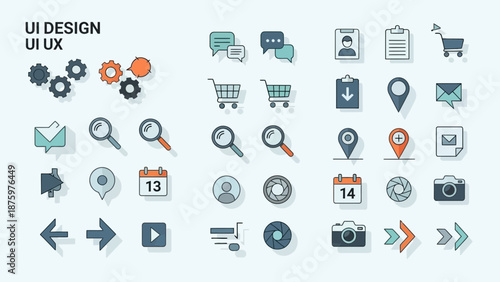 UI UX design elements for modern web and mobile applications