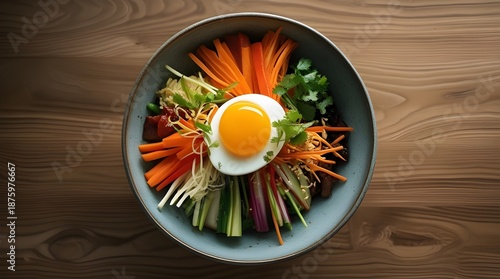 Fresh and Colorful Vegetarian Korean Meal