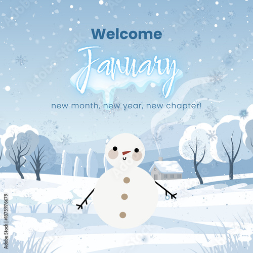 Winter sale commercial promotional banner with snowflakes. Blue vector illustration background for seasonal sale promotion