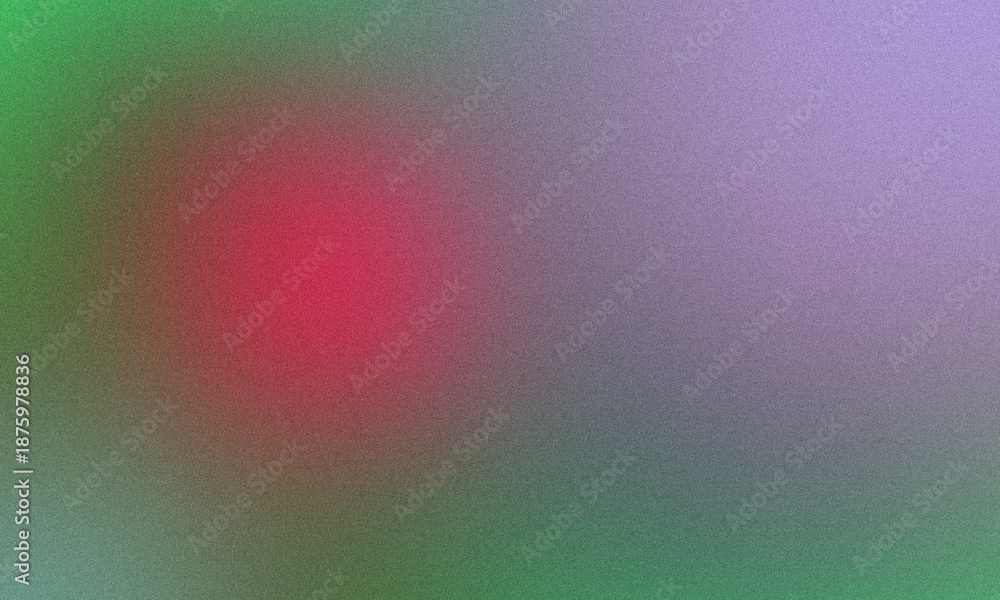 Fototapeta premium Abstract Retro Grainy Gradient Background with Red Light Glow and Green Purple Noise Texture
