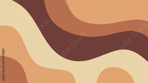 Abstract background with organic shapes and copy space. Modern aesthetic background with abstract fluid blobs. Minimalist boho design in brown and beige.