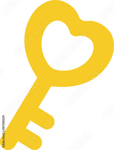 ハート型の鍵のアイコンのイラスト