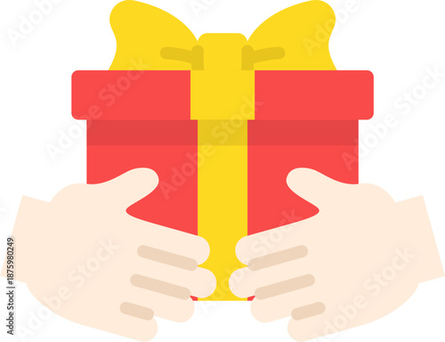 プレゼントの受け渡しのアイコンのイラスト