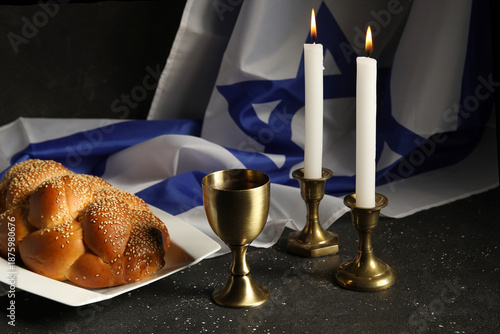 Traditional challah bread w...
