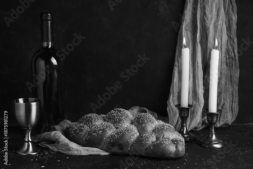 Traditional challah bread w...