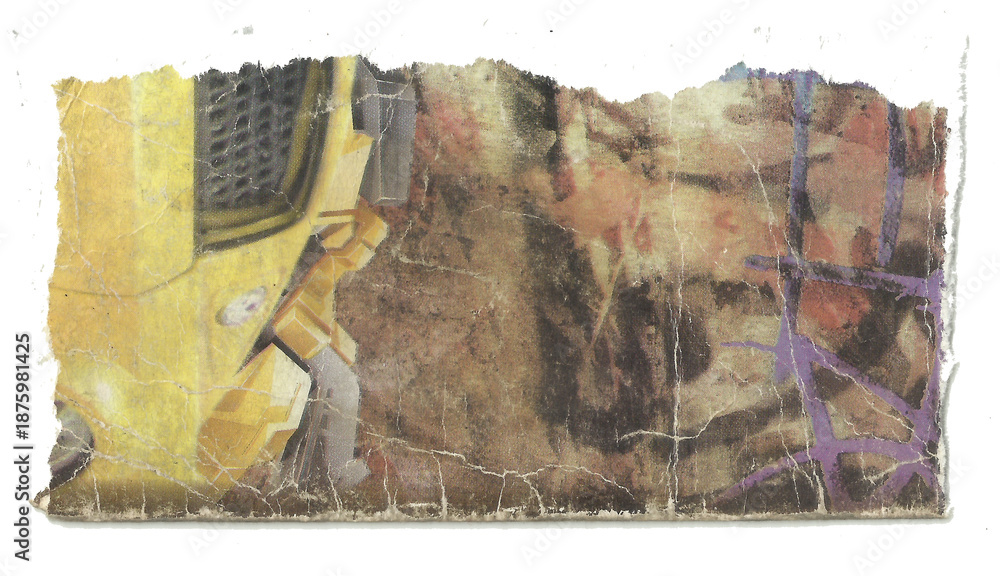 Fototapeta premium Abstract Printed Poster Remnant With Multicolor Wear