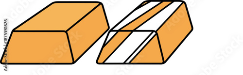 Set of gold bullion bars and stacks in isometric flat line art and dark metallic styles for financial wealth banking and investment concept.