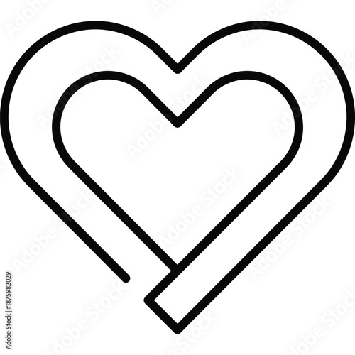 Minimalist Double Heart Icon Design Symbolizing Love, Affection, Unity, and Togetherness