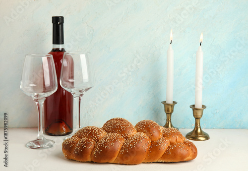 Traditional challah bread w...