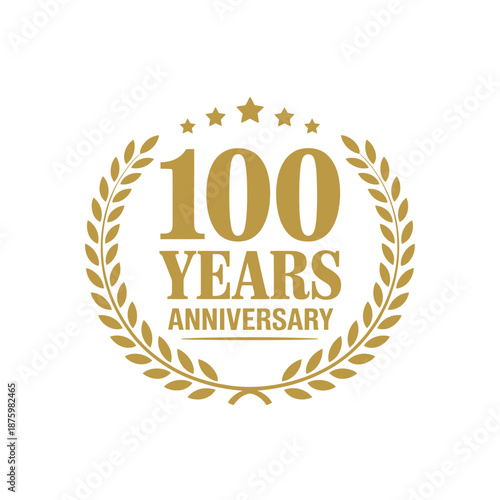 gold anniversary logo with laurel wreath and stars