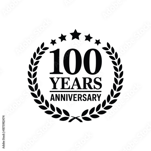 anniversary logo with laurel wreath and stars