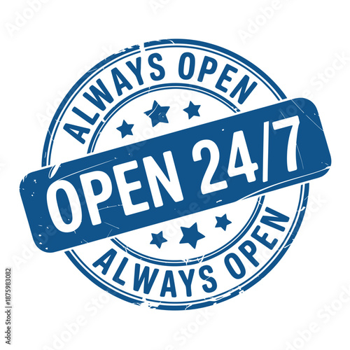 open 24 hours a day seven days a week logo