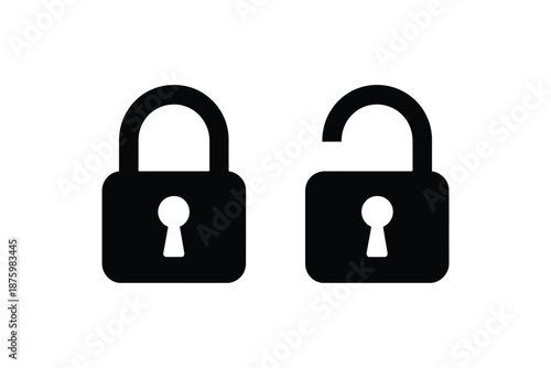 two black padlocks one open and one closed