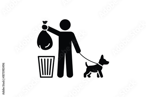 person picking up dog poop and disposing it properly
