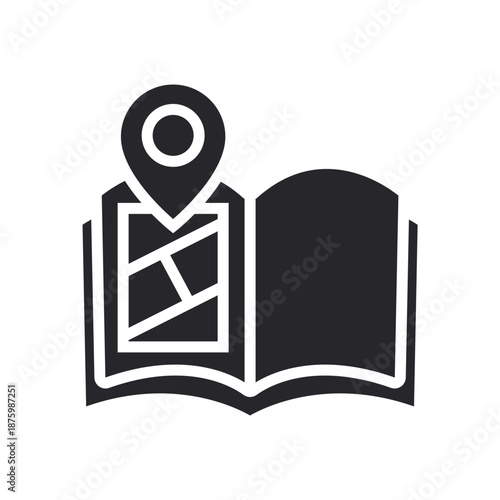 map book icons outline and Flat Style,transparent background