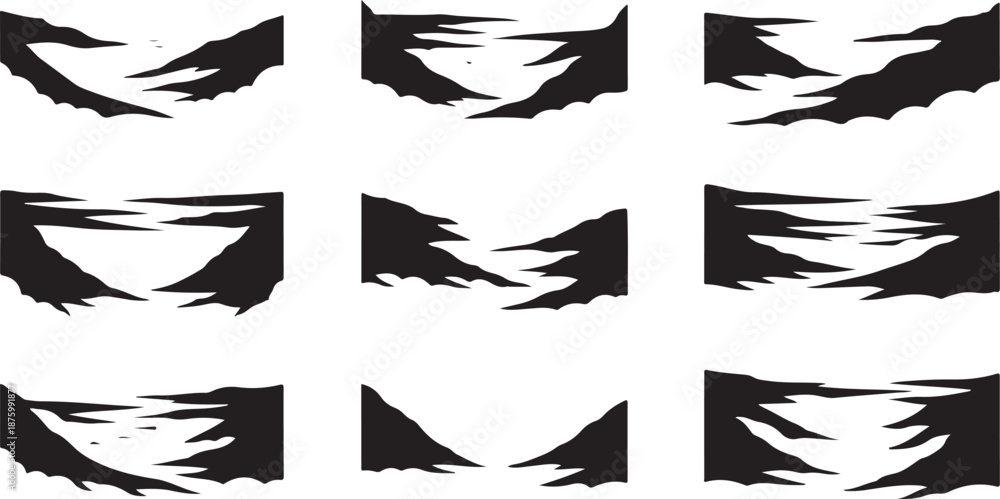 Obraz premium Abstract black and white brush stroke pattern design elements