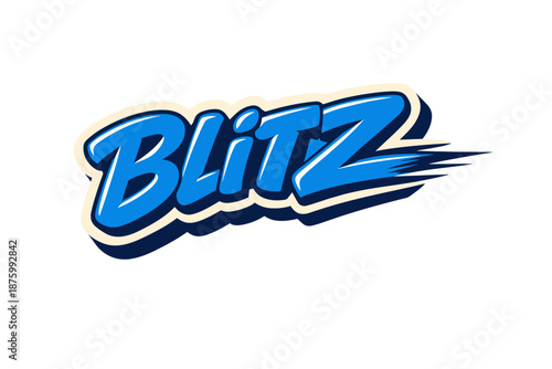 Dynamic "BLITZ" text with speed lines and sharp contours