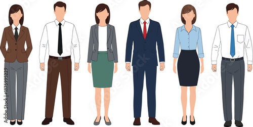Business people characters set professional office men women wearing formal suits corporate staff vector illustration isolated white background