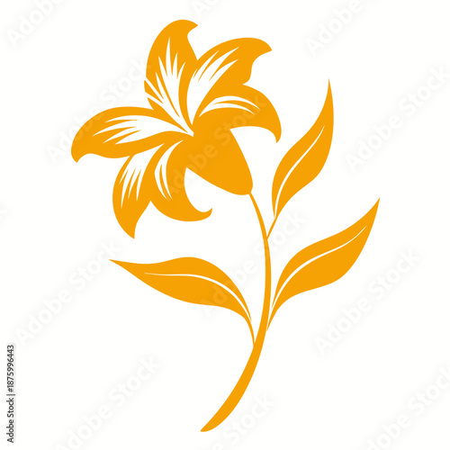 Obraz na plátně vector illustration of a golden daylily flower