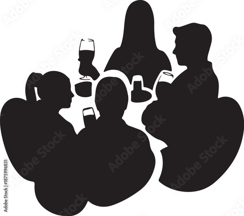 Friends gathering and socializing with drinks together outside