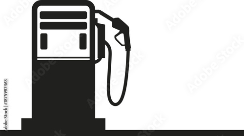 Gas pump vector illustration, fuel station icon, petrol dispenser silhouette, transportation and energy concept, automotive refueling design for service station and energy industry