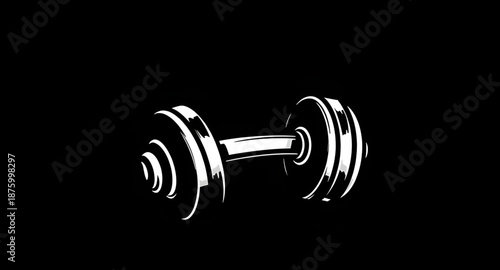 dumbbell, silhouette, gym, fitness, exercise, workout, strength, training, weights, bodybuilding, muscle, sport, sports, equipment, tool, icon, black, solid, flat, simple, minimal, outline, symbol, si