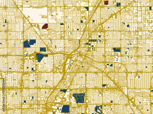 Photography City street layout map of Las Vegas, Nevada