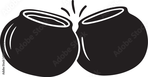 Black Bombs Exploding in Cartoon Style Illustration